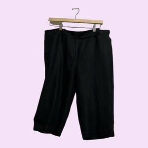 Ann Taylor Loft Black Linen Blend Crop Pants Fully Lined Size 14
